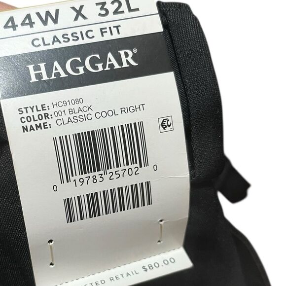 Haggar Black Classic Fit Cool Right Dress Pants, Size 44W X 32L, NWT - Picture 12 of 14